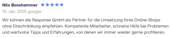 Kundenbewertung für RESPONSE