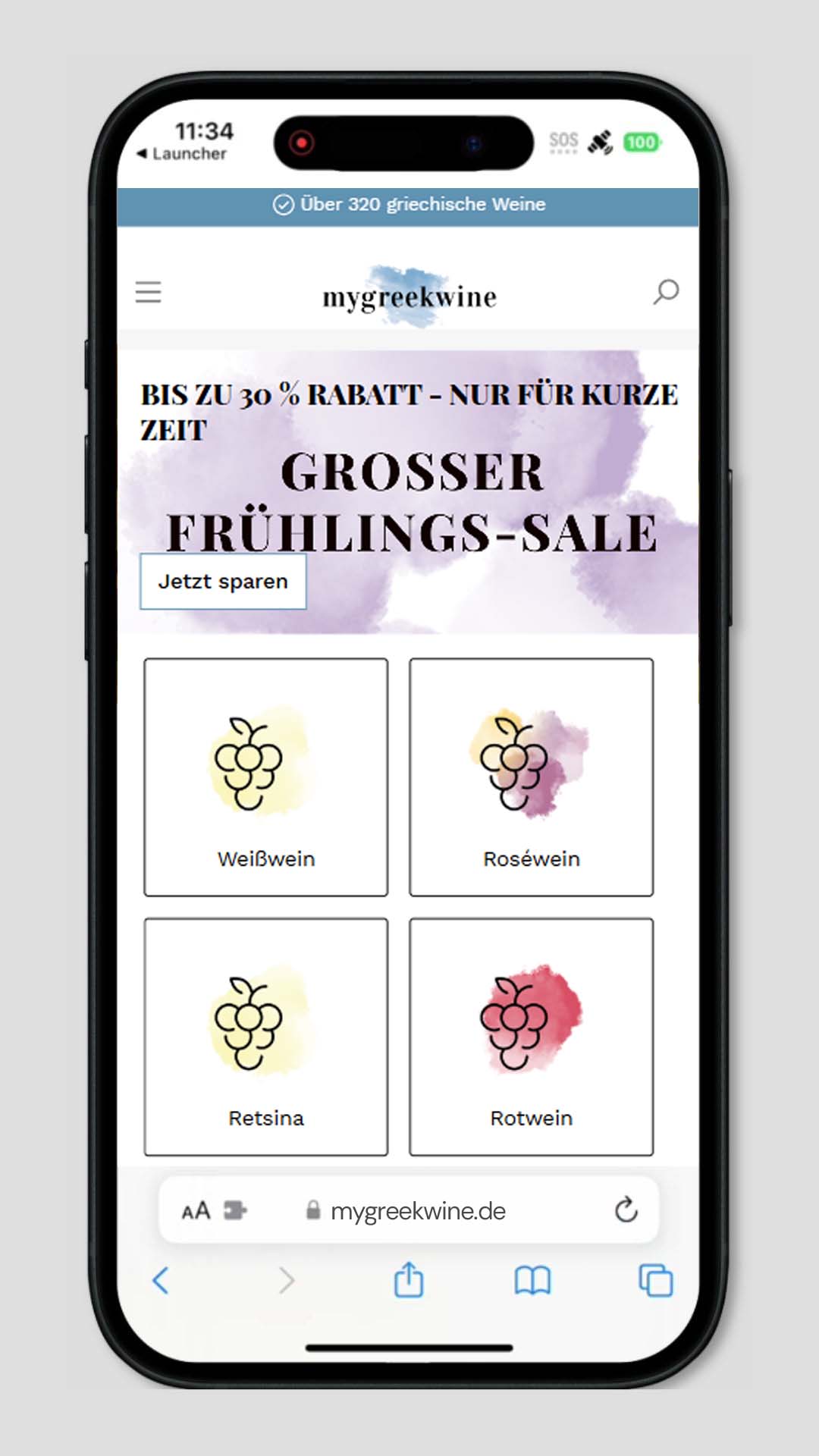 Mobile Vorschau der Referenz mygreekwine Onlineshop