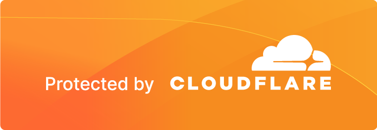 Cloudflare Logo mit orangenem Hintergrund