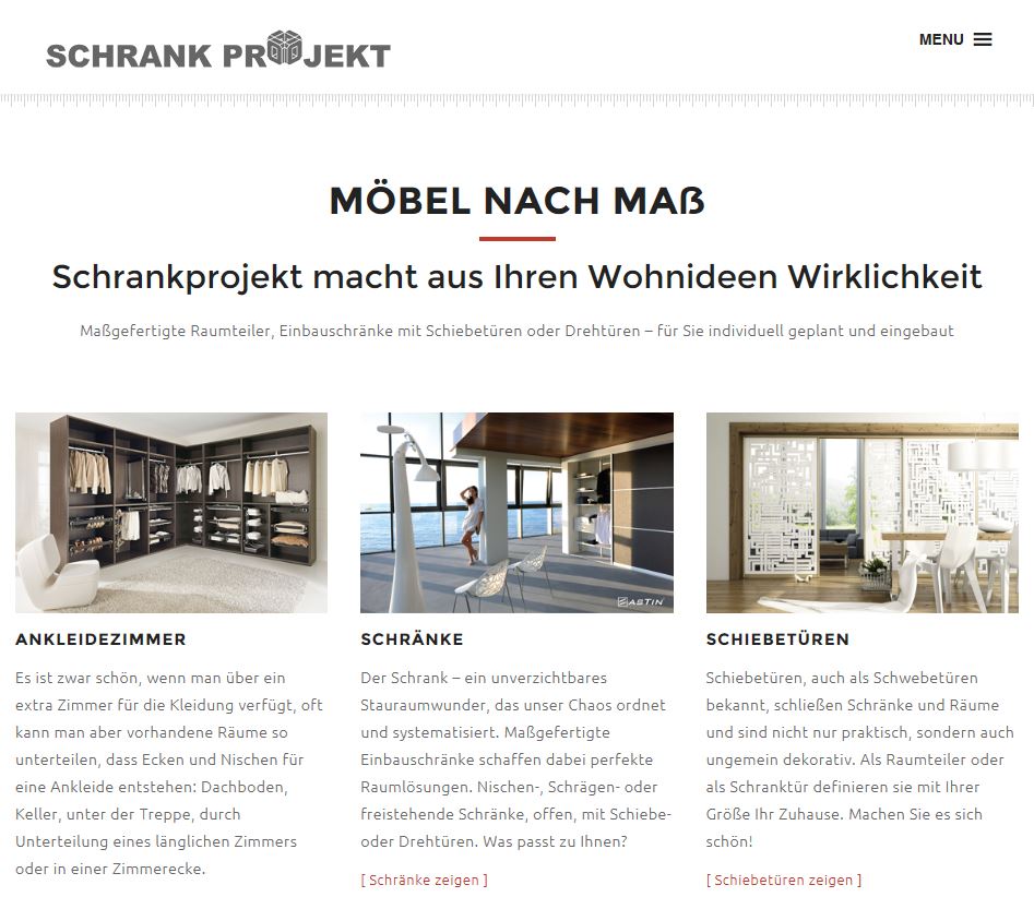 WORDPRESS &#8211; SCHRANKPROJEKT