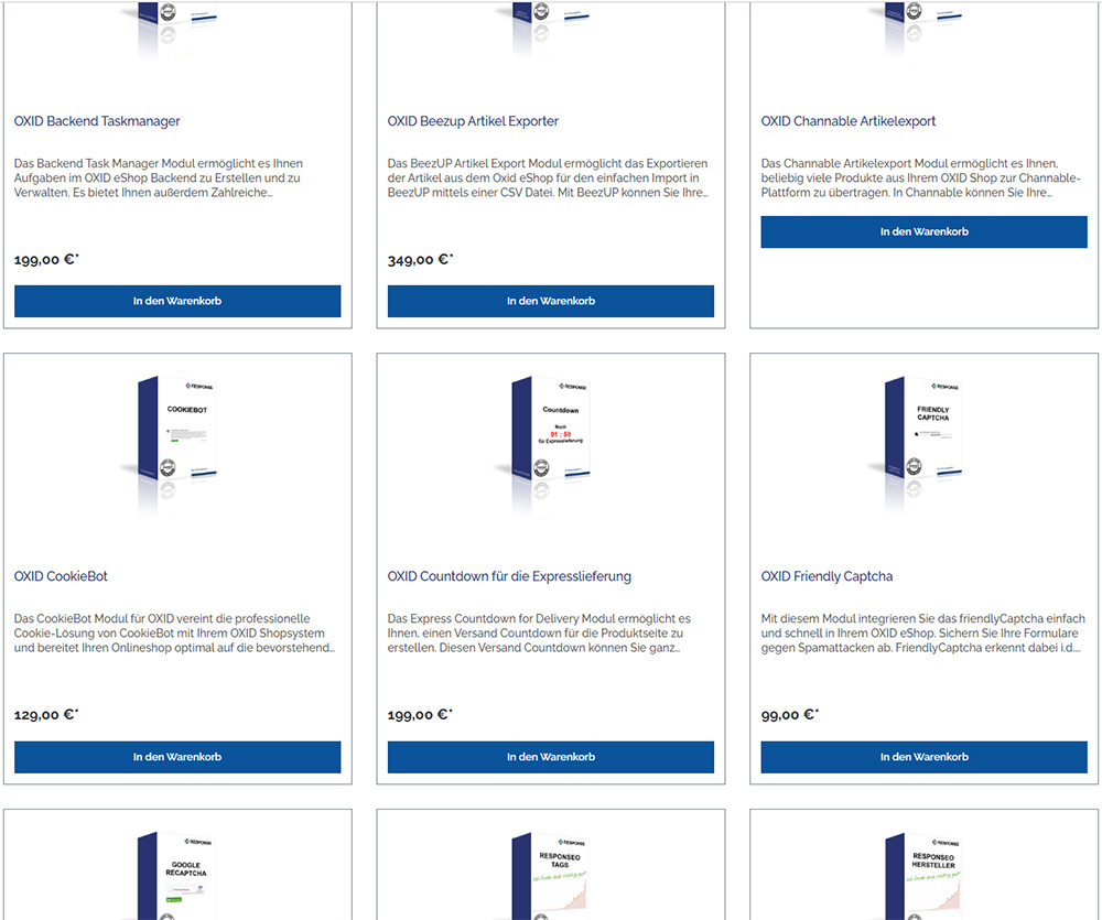 Modulshop der RESPONSE