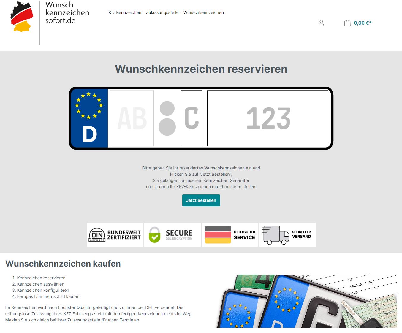 Wunschkennzeichen-Sofort