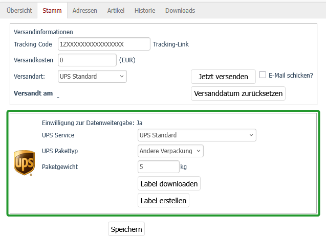 OXID UPS Modul